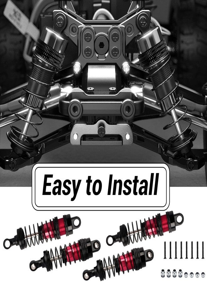daitoku RC Car Shock Absorbers Metal Shocks Damper Upgrades Part Compatible with Hyper Go H14BM MJX 14210 14209 1/14 RC Car - Red - Image 5